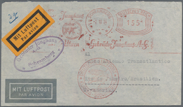 Flugpost Deutschland: 1934, 155 Pfg. Firmenfreistempel Junghans Uhren, Schramberg, 2.10.34 Auf Lp-Br - Poste Aérienne & Zeppelin