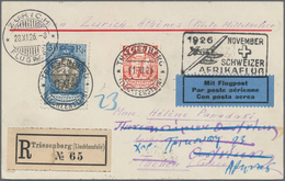 Flugpost Europa: 1926 Liechtenstein, 1. Schweizer Afrikaflug (SST.), R-Karte Ab Triesenberg 11.11. B - Autres - Europe