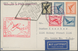 DO-X - Flugpost: 1931, 1.Übersee-Flug Europa-Amerika: Dt.Reich, Buntfrankatur 10 Pf, 2 X 20 Pf, 50 P - Luft- Und Zeppelinpost