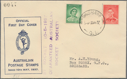 Raketenpost: ROCKET MAIL: 1835, Cover Fraser Island - "SS Maheno" Used With 1/2d KGV Pair With Viole - Sonstige & Ohne Zuordnung