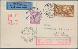 Zeppelinpost Deutschland: 1929, SCHWEIZ/4. SCHWEIZFAHRT: Abwurfkarte Mit "ZÜRICH VIII LUFTPOST 2.X.2 - Poste Aérienne & Zeppelin