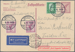 Zeppelinpost Deutschland: 1929, LZ 127 Fahrt Ins Bodenseegebiet. Ganzsachenkarte Mit Zusatzfrankatur - Luft- Und Zeppelinpost