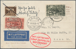 Zeppelinpost Deutschland: 1930, Saar/Vaduzfahrt: Saarbrücken 2-Aufgabe, Beidseitig Mit Saarmarken Un - Luft- Und Zeppelinpost