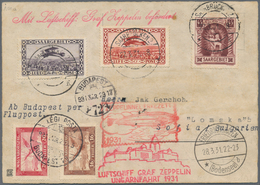 Zeppelinpost Deutschland: 1931, SAAR / UNGARNFAHRT: 11 Marken Vertragsstaatenkarte Via FHFN-Budapest - Luft- Und Zeppelinpost