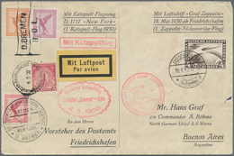 Zeppelinpost Deutschland: 1930, Südamerikafahrt, Kombinationsbrief Katapultpost/Zeppelin, Zuerst Bef - Luchtpost & Zeppelin
