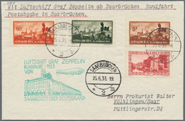 Zeppelinpost Deutschland: 1933, SAAR-RUNDFAHRT Luxusbrief M. Katastrophe Neunkirchen, Mi. 435€. - Luft- Und Zeppelinpost