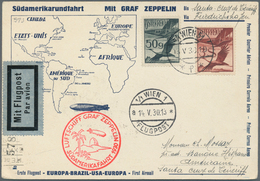 Zeppelinpost Europa: 1930: ÖSTERREICH/ SAF 1930: Luxus-SAF-Zierpostkarte, Etappe FHFN-Santa Cruz Mit - Sonstige - Europa