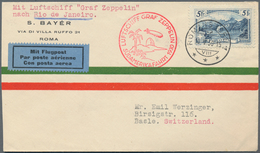 Zeppelinpost Europa: 1930, SCHWEIZ, 5 Fr. Gebirgslandschaften Blau Auf Zuleitung Zur Südamerikafahrt - Autres - Europe