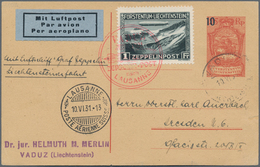 Zeppelinpost Europa: 1931, LIECHTENSTEIN/VADUZ-LAUSANNE-FAHRT: Ungewöhnlicher Vertragsstaatenbeleg. - Europe (Other)