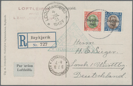 Zeppelinpost Europa: 1931, Islandfahrt, Fotokarte Per Einschreiben über Friedrichshafen Nach Lorch - Altri - Europa