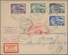Zeppelinpost Europa: 1931 (25.VII.), Polarfahrt, Eingeschr. Brief Mit Mi-Nr. 402-05 A Von Leningrad, - Europe (Other)