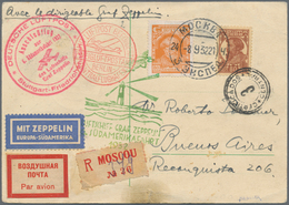 Zeppelinpost Europa: 1932, Soviet Union Treaty Mail, 80 K Orange And 80 K Brown Definitives (Mi.353 - Europe (Other)