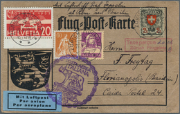 Zeppelinpost Europa: 1933: SCHWEIZ/Romfahrt. 4 Markenfrankatur + "Tax Percue Zürich Flugplatz" (Gebü - Andere-Europa