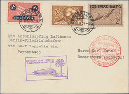 Zeppelinpost Europa: 1931, 2. Südamerikafahrt, Etappe Bis Rio, Karte Ab Romanshorn 17.9. Mit U.a. 2 - Europe (Other)