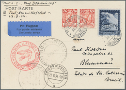 Zeppelinpost Europa: 1934, Fürstentum Liechtenstein, 11. SAF, Vertragsstaatenkarte, Mi. 106 Etc. übe - Sonstige - Europa