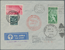 Zeppelinpost Europa: 1936. Double-franked Zeppelin Card Flown On The Hindenburg's 1st 1936 North Ame - Europe (Other)