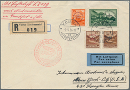 Zeppelinpost Europa: 1936. Liechtenstein Registered Cover Flown On The Hindenburg Zeppelin LZ129 Air - Andere-Europa