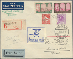 Zeppelinpost Übersee: Algerien, 3. Südamerikafahrt 1933, R-Brief Ab Algier 16.6. Mit U.a. 10 Fr. Lan - Zeppelin