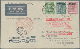 Zeppelinpost Übersee: BRITISCHE POST,TANGER/6. SAF 1933: Drucksachenbrief Mit Anschlußflug BERLIN Na - Zeppelines