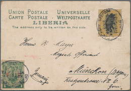 Schiffspost Deutschland: 1898/99, "DEUTSCHE SEEPOST HAMBURG-WESTAFRIKA" Oval Ship Postmarks On Four - Briefe U. Dokumente