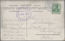 Schiffspost Deutschland: 1908, DR 5 Pf. Germania On Picture-postcard Cancelled By Postmark "SASSNITZ - Lettres & Documents