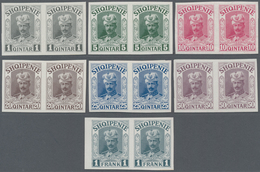 Albanien: 1914, Prince William Of Wied, 1q.-1fr., Complete Set Of Seven Values In Imperforate Proof - Albanien