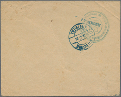 Albanien - Lokalausgaben: 1914, TEPELENA Military Post, 1 Gr Blue Provisional Postal Stationery Enve - Albanien