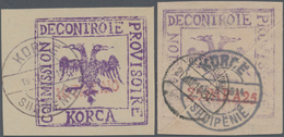 Albanien - Lokalausgaben: KORCE, Albanian Military Mail Provisionals, 1914, 10 Pa Red On Violet And - Albanie