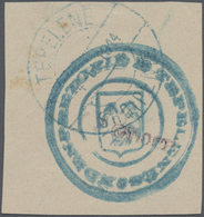 Albanien - Lokalausgaben: TEPELENA, 1914, 1 GROSH Violet On Fragment (used As Stamp) With Official H - Albanien