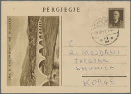 Albanien - Ganzsachen: 1940/1941. Postcard 10q Viktor Emanuel Sent From "Shkoder 19.8.41" To Shumice - Albanien