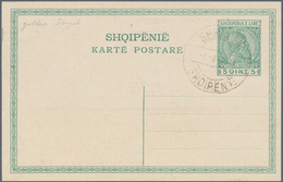 Albanien - Stempel: 1918, 5 Quint Blank Stationery Card With Somewhat Weak Golden Cancellation SHKOD - Albanie