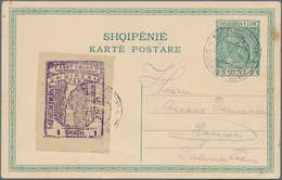 Albanien - Besonderheiten: 1914, 1 Grosh 'ESAT PASHA' Fiscal Stamp "Udhe Shemendefer", Tied By Austr - Albanie