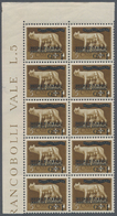 Albanien - Besonderheiten: 1940, Not Issued Overprints On Italy, 1q. On 5c. Brown, Marginal Block Of - Albanie