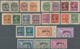 Andorra - Französische Post: 1931, Postage Stamps With Overprint "ANDORRE", ½ C. To 20 Fr., Complete - Sonstige & Ohne Zuordnung