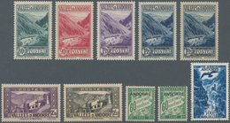 Andorra - Französische Post: 1932 - 1957, Postage Stamps: Landscapes, Eight Better Values Unused And - Autres & Non Classés