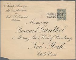 Belgien: 1903, 50 C Grey With PERFIN "TS" Tied By Ship Post Two-liner Cancel "PAQUEBOT" On Letter To - Autres & Non Classés