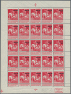 Belgien: 1911, Caritas Issue (type Lemaire) 10c. Carmine With Opt. ‚CHARLEROI 1911‘ Complete Sheetle - Autres & Non Classés
