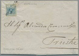 Bosnien Und Herzegowina: 1854, Entire Letter To Triest Bearing Austria 9kr. Blue Hand-made Paper, Wr - Bosnien-Herzegowina