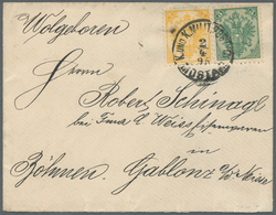 Bosnien Und Herzegowina: 1895, 2kr. Yellow And 3kr. Green, Attractive Franking On Cover "Gruss Aus M - Bosnien-Herzegowina