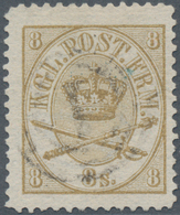 Dänemark: 1870 'Crown & Scepter' 8s. Yellow-brown, PERF 12½, Used In Copenhagen And Lightly Cancelle - Ungebraucht