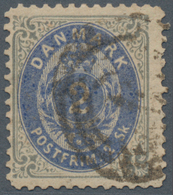 Dänemark: 1871 2s. Blue-grey & Bright Ultramarine, PERF 12½, Used In Copenhagen And Cancelled By Num - Ungebraucht