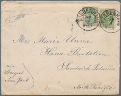 Dänemark: 1890 (ca.) Destination SANDWICH ISLANDS: Cover From Copenhagen To Hana Plantation (Maui), - Neufs