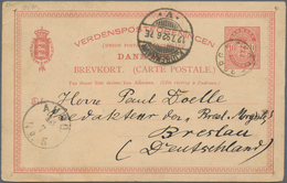 Dänemark: 1892, 10 Öre Red Postal Stationery Card Cancelled With Rare Small Circle "SKODSBORG", On R - Neufs