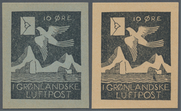 Dänemark - Grönland: 1932, Reprint In Black. The Rockwell Kent Stamp Originates From German Film Exh - Briefe U. Dokumente