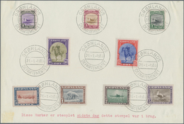 Dänemark - Grönland: 1945, New York Issue, Full Set On Cut Out With Last Day Cancellation Of The Can - Briefe U. Dokumente