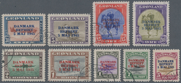 Dänemark - Grönland: 1945, Liberation Of Denmark, Overprinted Set Fine Cancelled Julianehaab, Only 2 - Briefe U. Dokumente