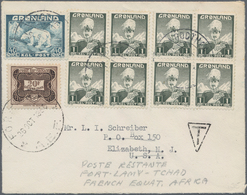 Dänemark - Grönland: 1960, Cover From GODTHAB To New Jersey/USA And Forwarded To FRENCH EQUAT. AFRIC - Storia Postale