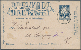 Dänemark - Ganzsachen: CITY MAIL: 1885 (ca.), "BREVKORT Kjobenhavns Bypost" Two Postal Stationery Po - Ganzsachen