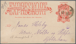 Dänemark - Ganzsachen: CITY MAIL: 1885 (ca.), "EXPRESSKORT Kiobenhavns By OG HUSGELEGRAF" 10 Öre Red - Ganzsachen