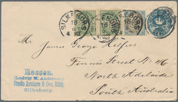 Dänemark - Ganzsachen: 1897 Destination AUSTRALIA: Postal Stationery Envelope 4 øre Blue Used From S - Ganzsachen